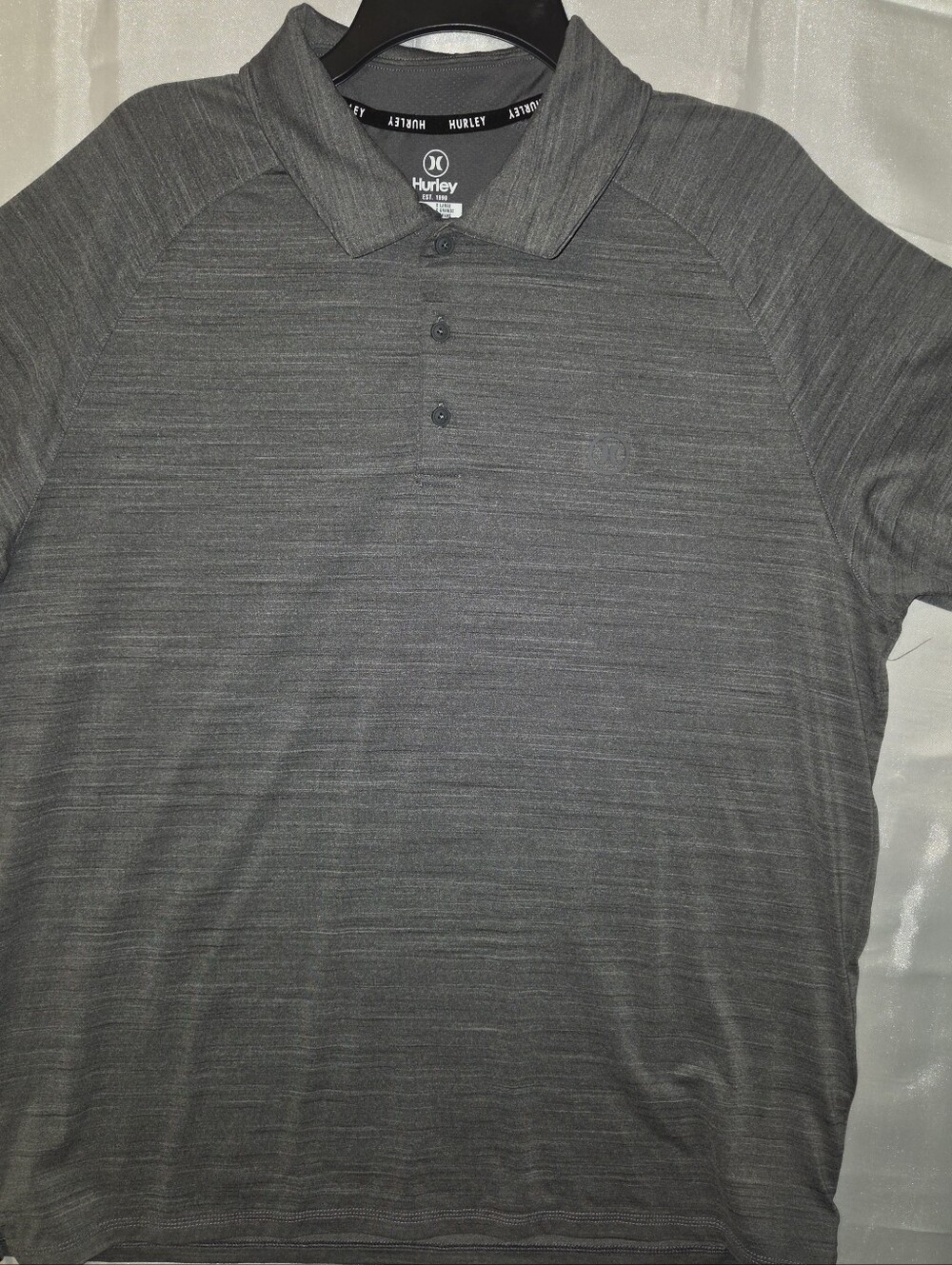 Hurley Charcoal Heather Short-Sleeve Polo. XL
